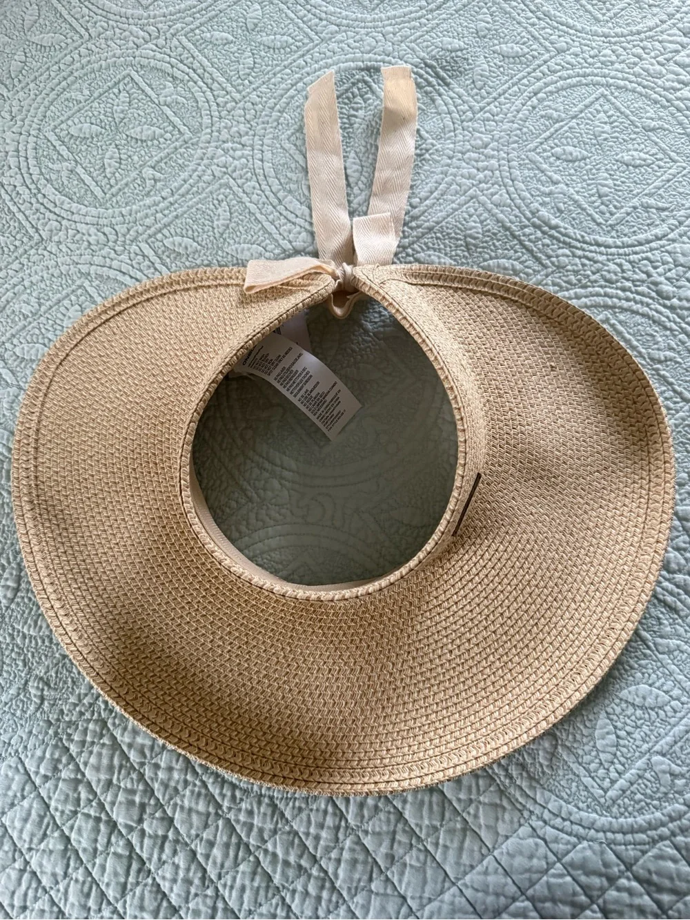Wide Brim Straw Visor Hat - Natural - Picture 2 of 3